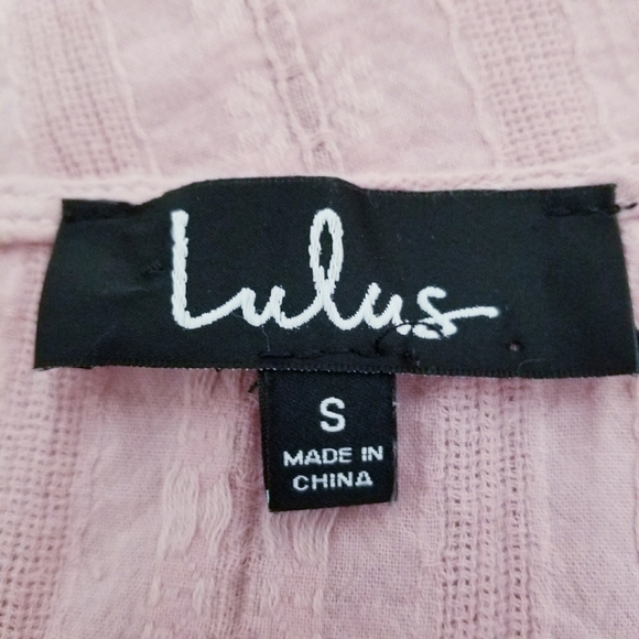 Lulu's pink boho shirt top blouse SMALL - Picture 4 of 7